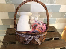 Load image into Gallery viewer, Melt warmer and melts gift basket with keepsake pin badge card