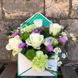 Purple, Greens & Whites Floral Envelope