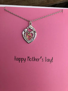 Mother's Day card with necklace