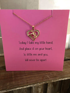 Mother's Day poem card with necklace