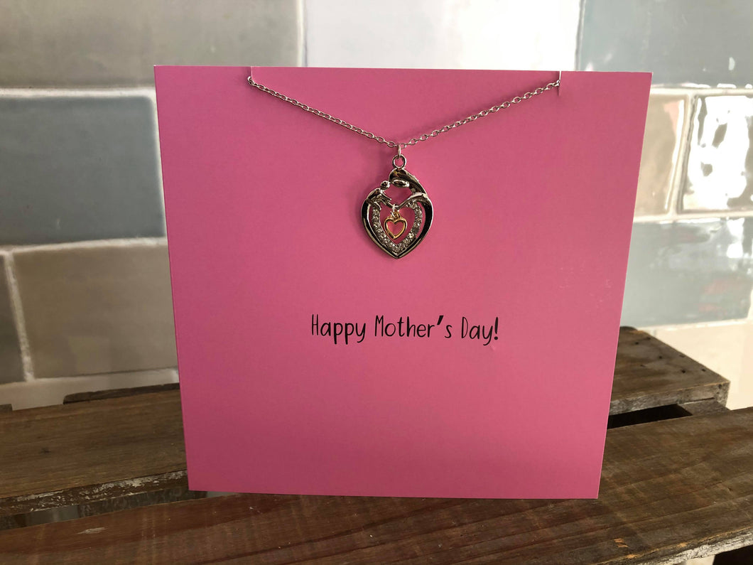 Mother's Day card with necklace