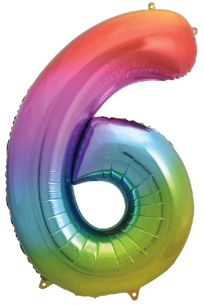 34IN RAINBOW NUMERAL FOIL 6
