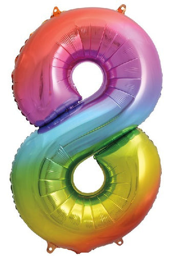 34IN RAINBOW NUMERAL FOIL 8