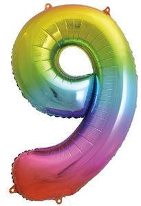 34IN RAINBOW NUMERAL FOIL 9