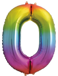 34IN RAINBOW NUMERAL FOIL 0